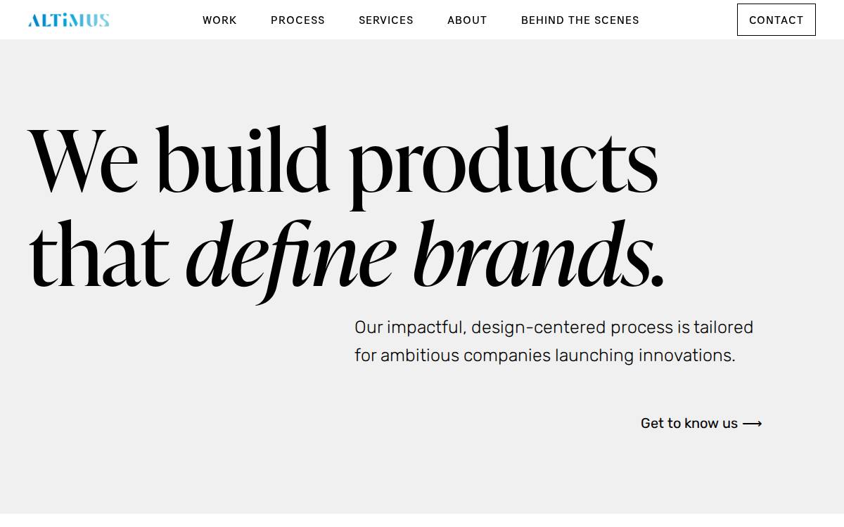 Altimus, website preview