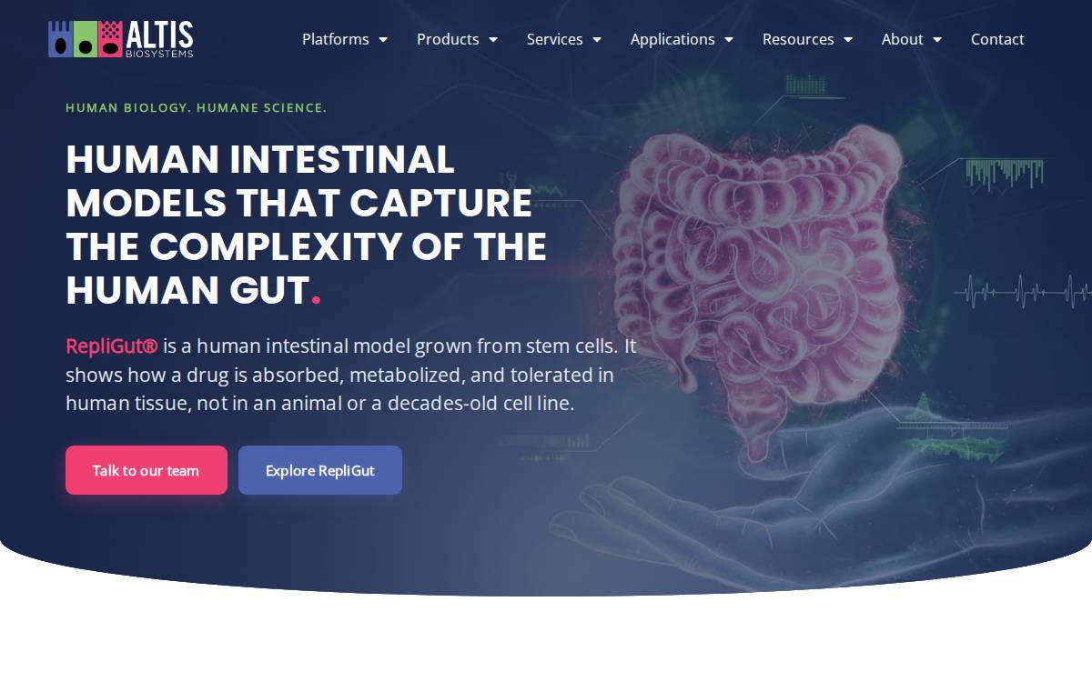 Altis Biosystems website preview