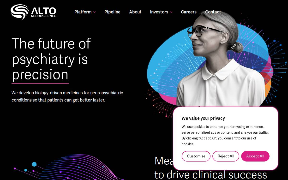 Alto Neuroscience website preview