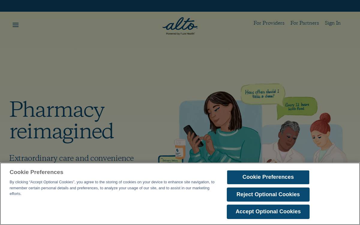 Alto Pharmacy website preview