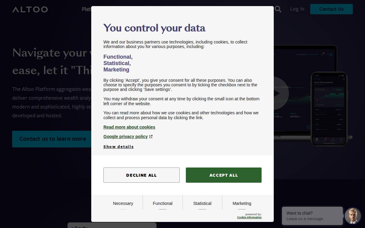 Altoo website preview
