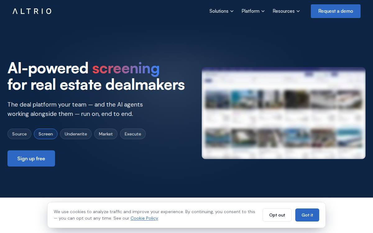 Altrio website preview
