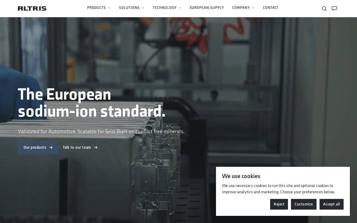 Altris website preview