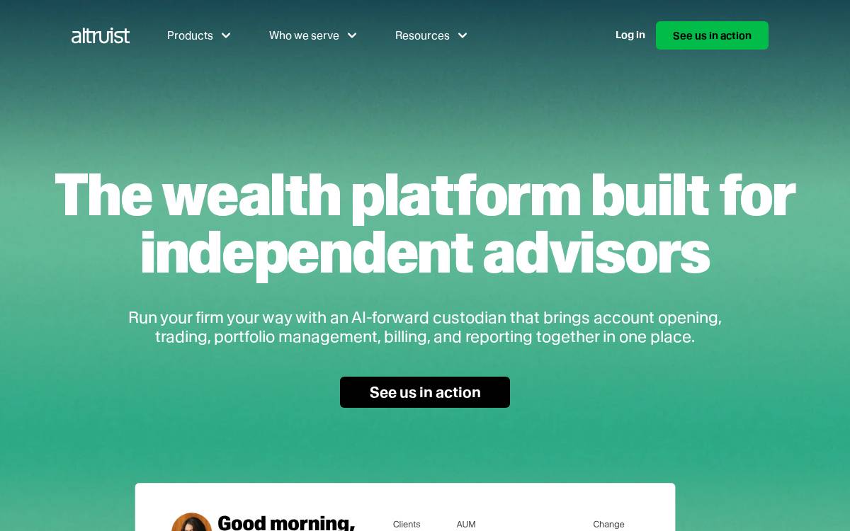 Altruist website preview