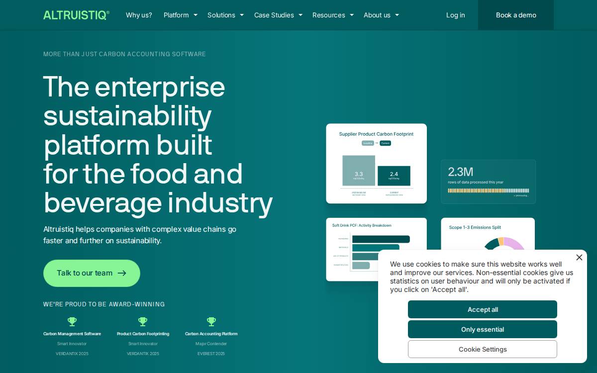 Altruistiq website preview