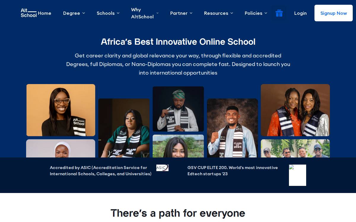 AltSchool Africa website preview