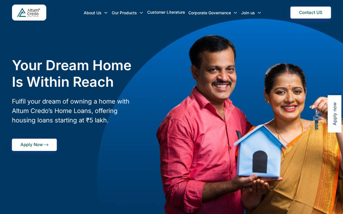Altum Credo Home Finance website preview