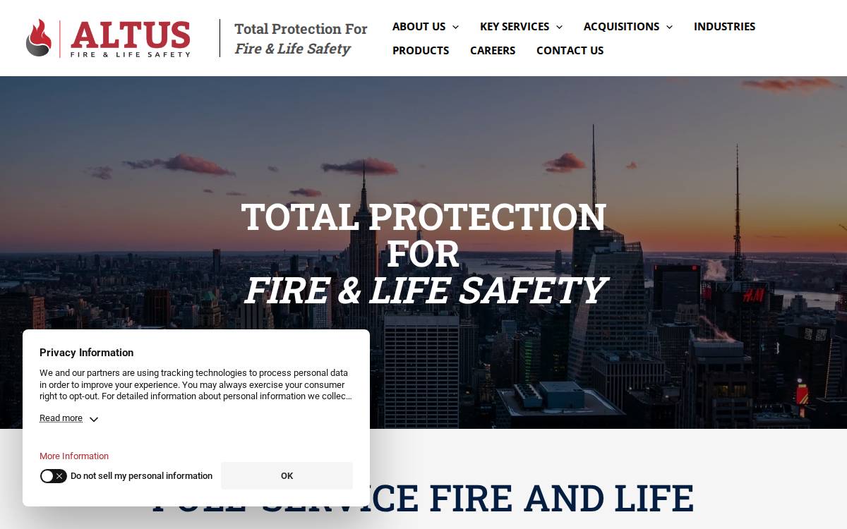 Altusfire website preview