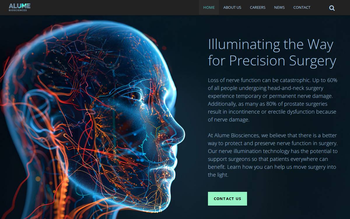 Alume Biosciences website preview