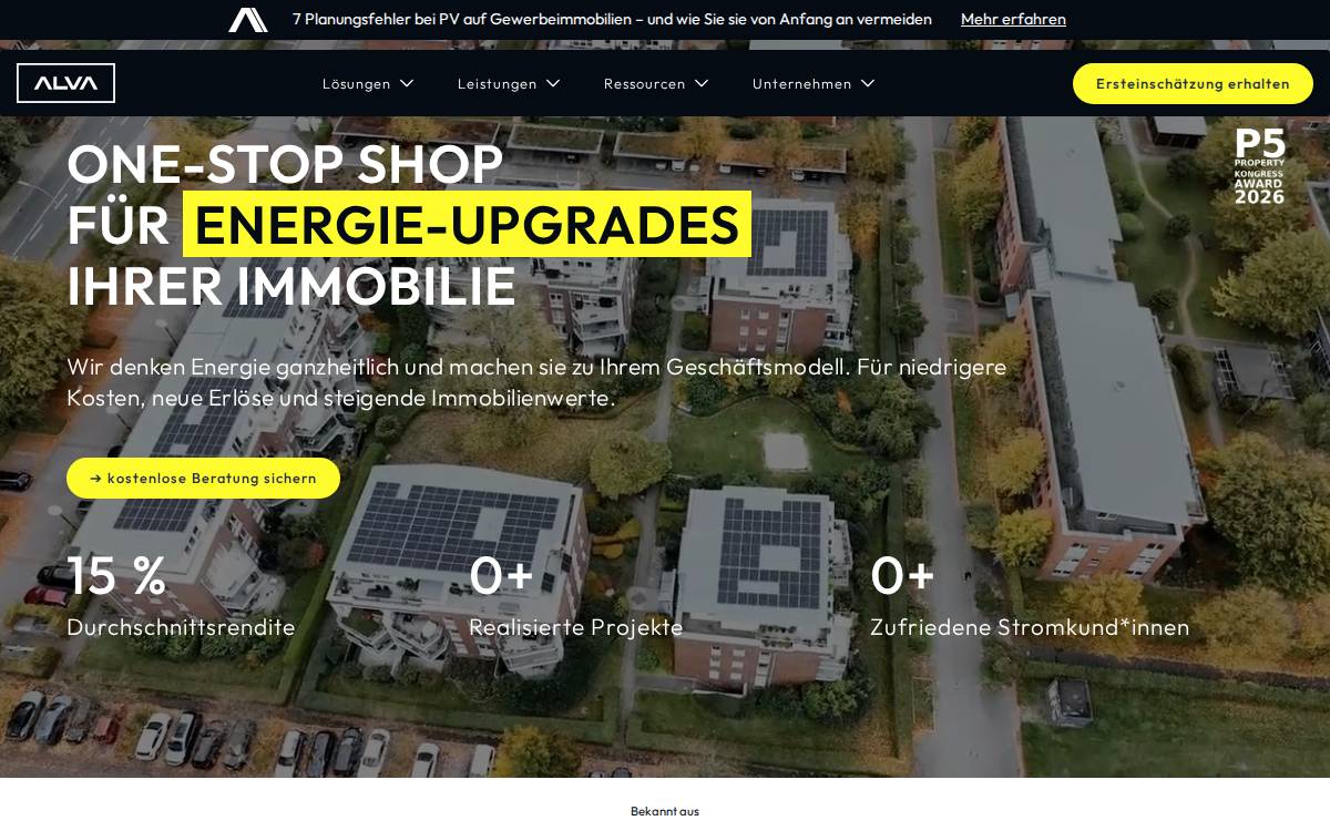 ALVA Energie GmbH website preview