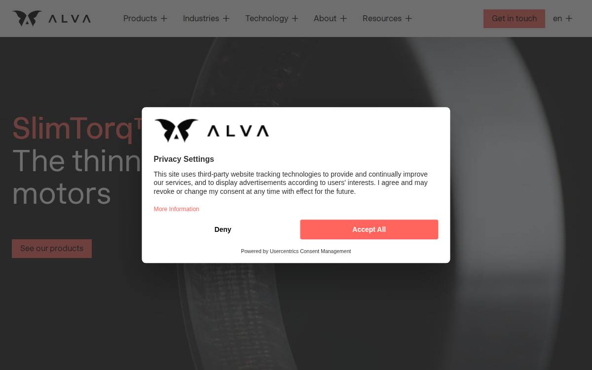 Alva Industries website preview
