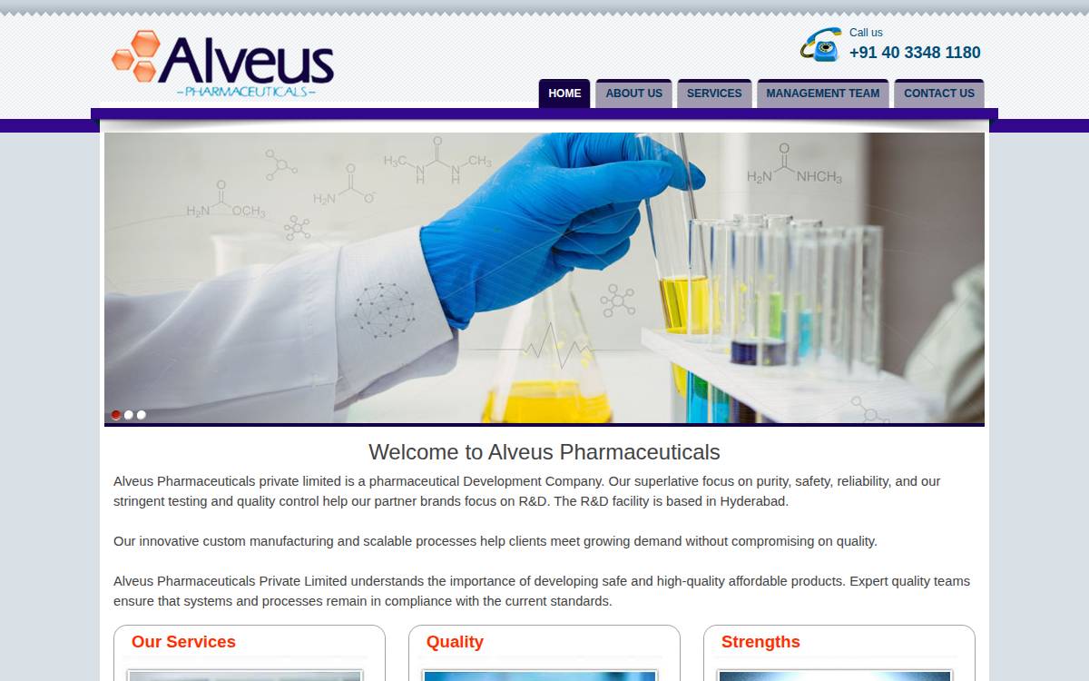 Alveuspharma website preview