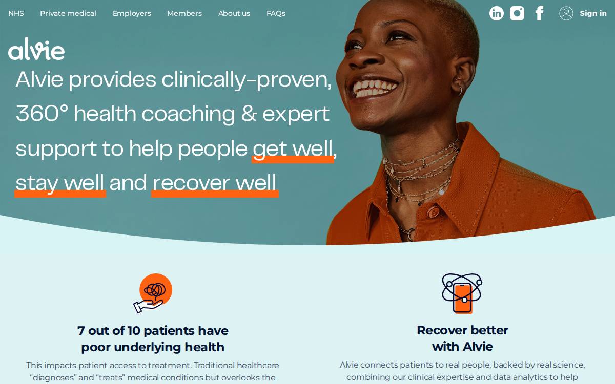 Alviehealth website preview