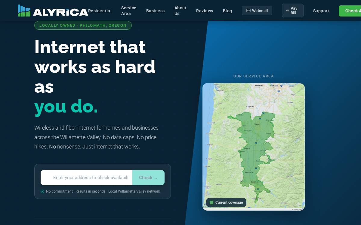 Alyrica website preview