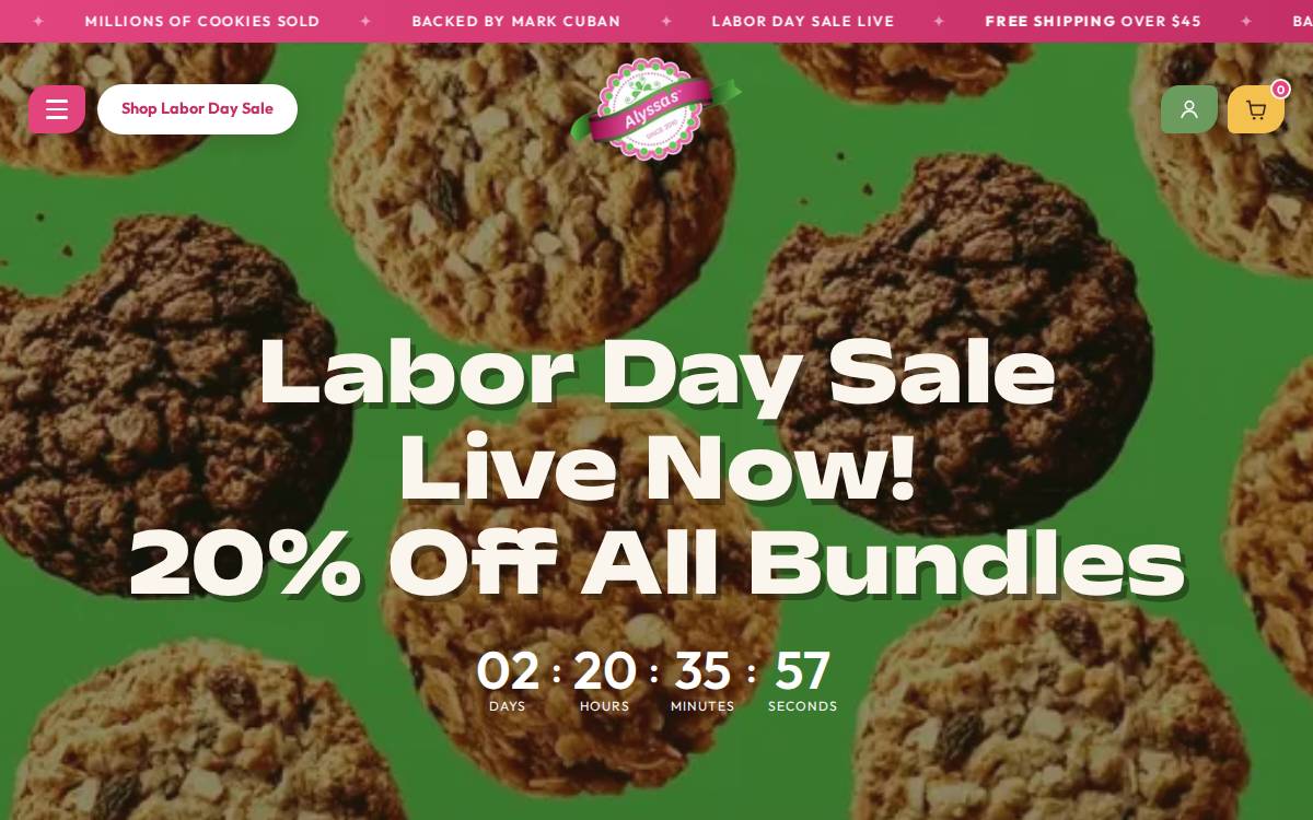 Alyssa's Cookies website preview