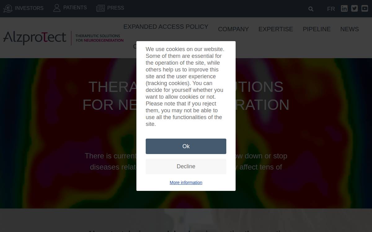 AlzProtect website preview
