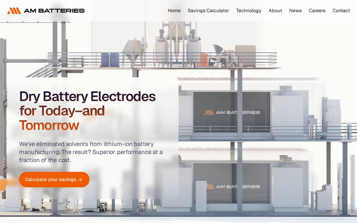AM Batteries website preview