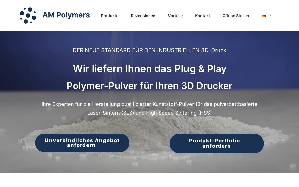 AM POLYMERS website preview