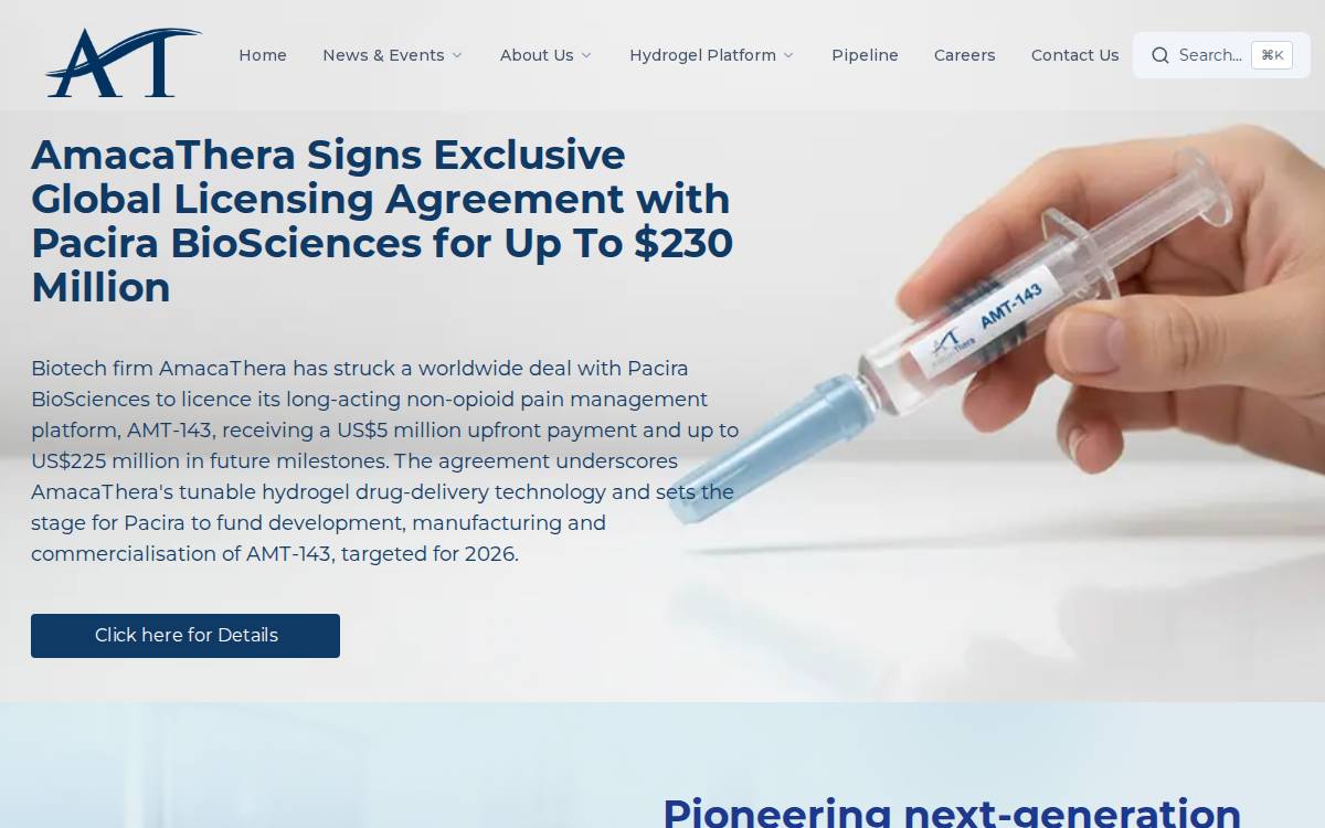 Amacathera website preview