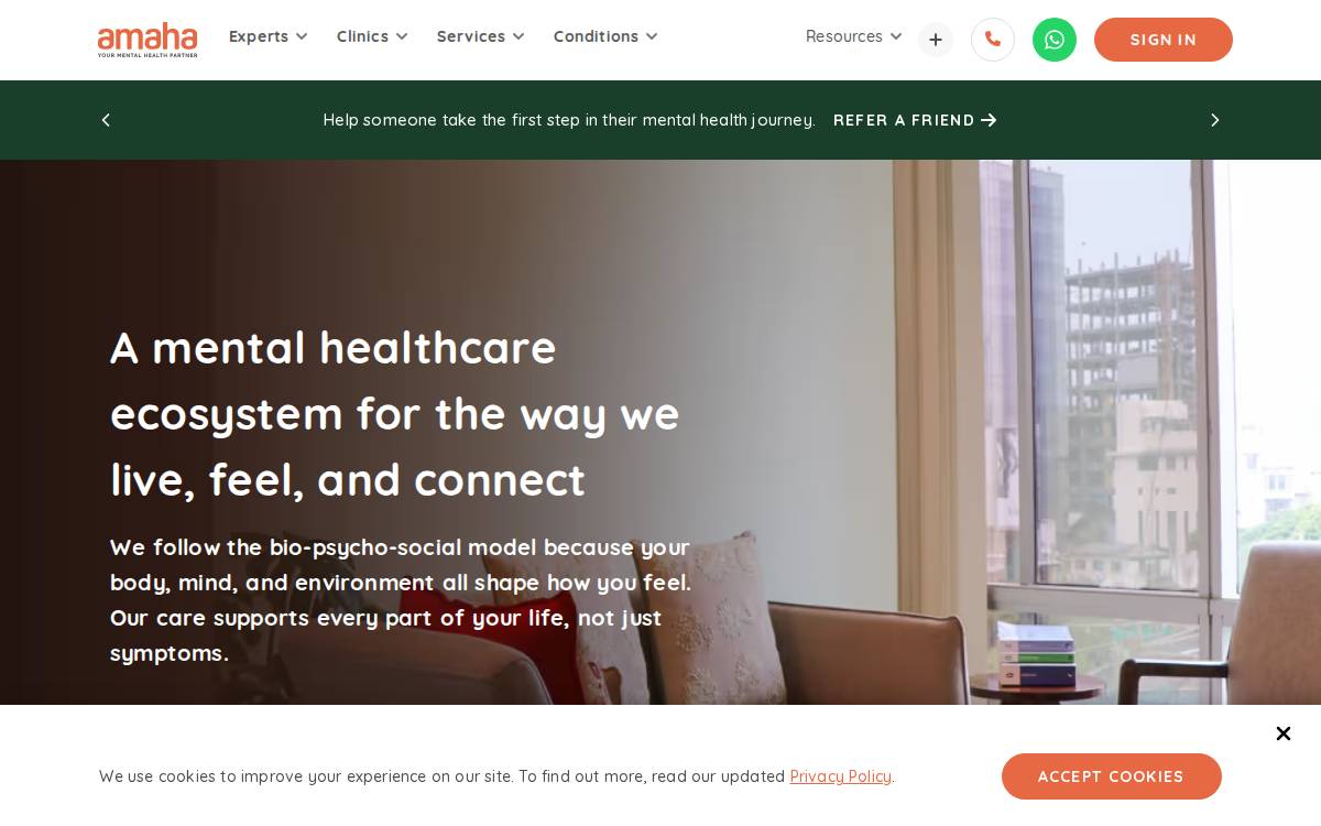Amaha Health website preview