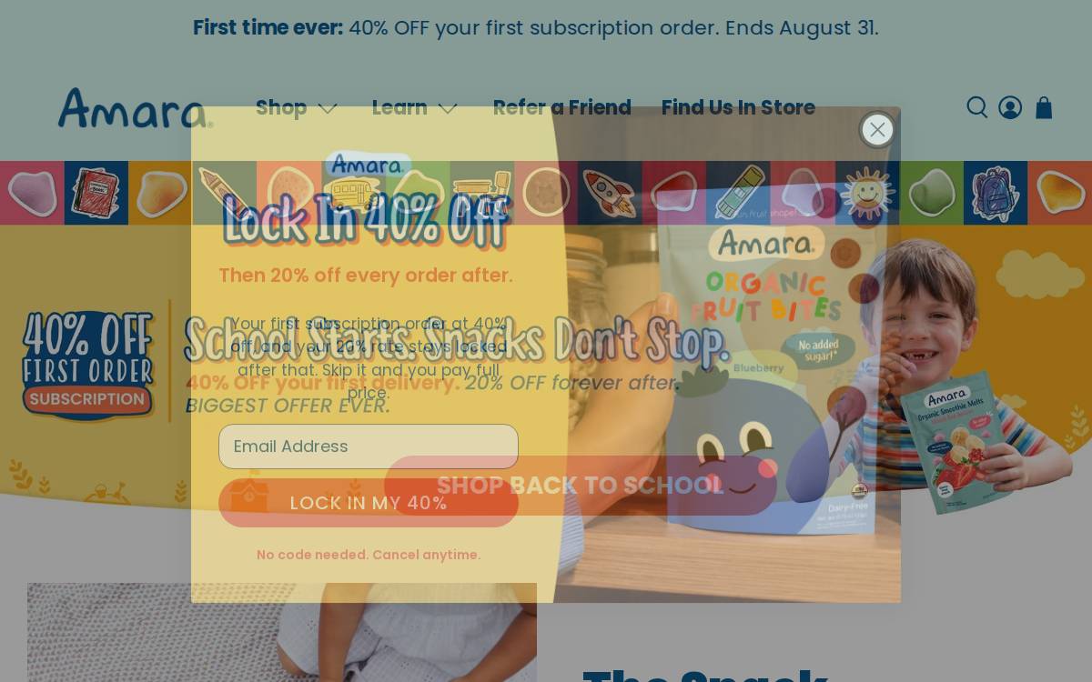 Amaraorganicfoods website preview
