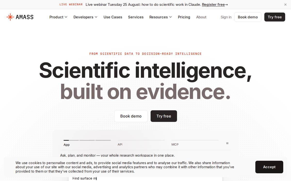 Amass website preview
