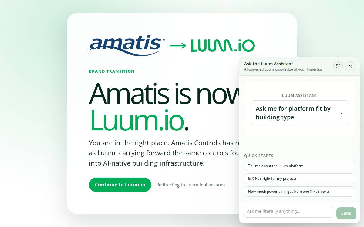 Amatis Controls website preview