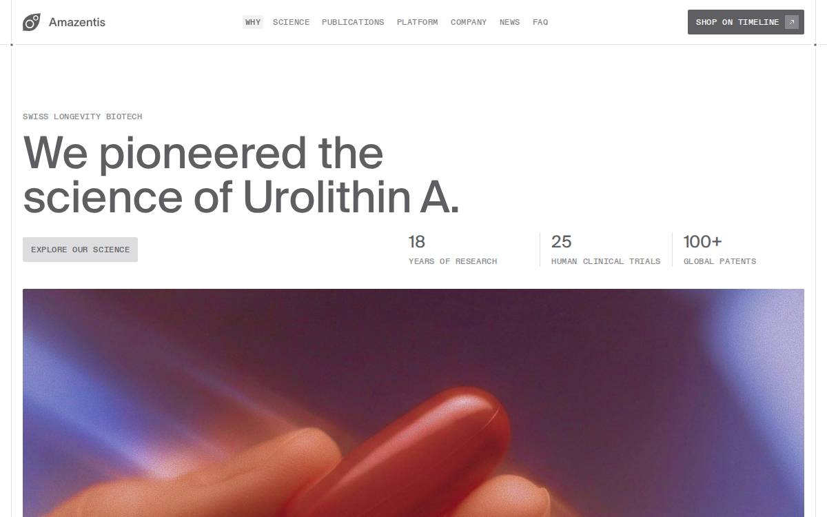 Amazentis website preview