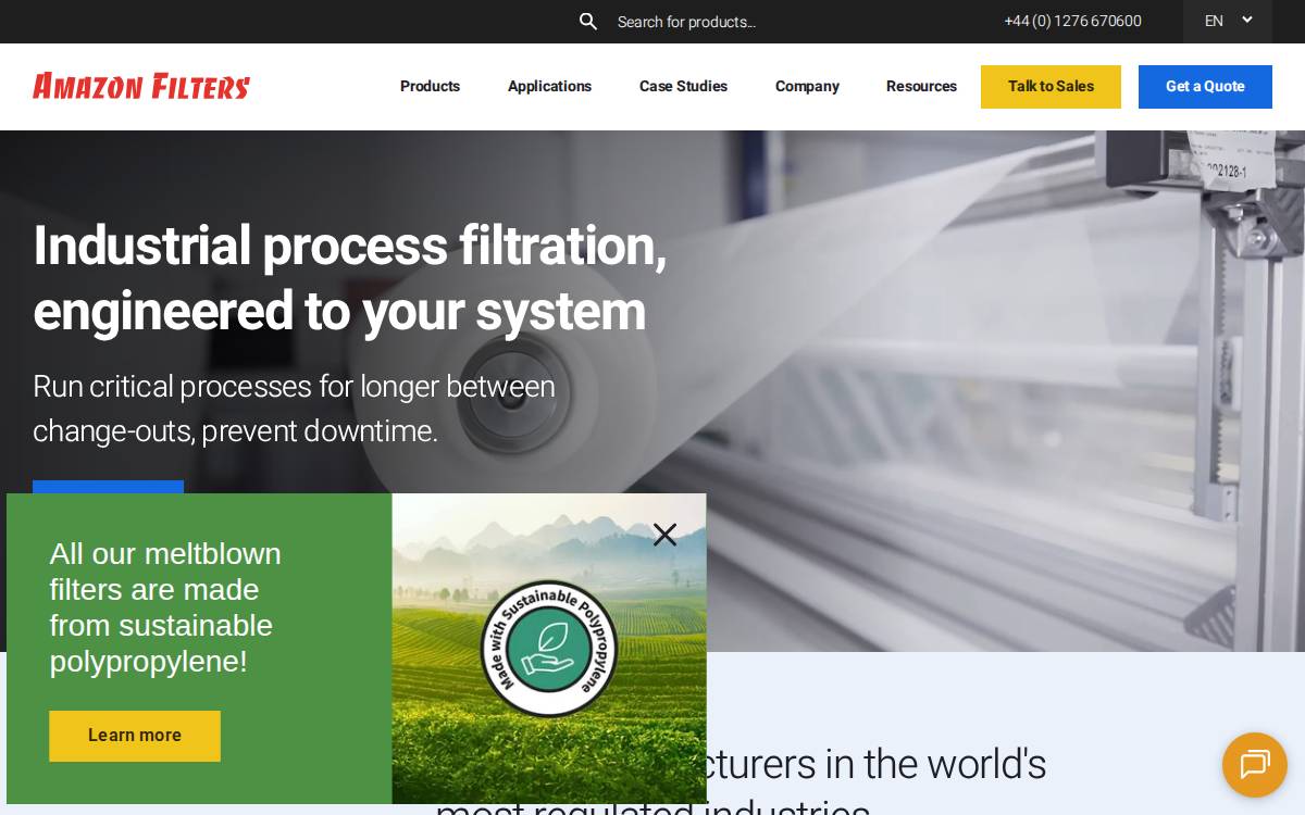 Amazon Filters website preview
