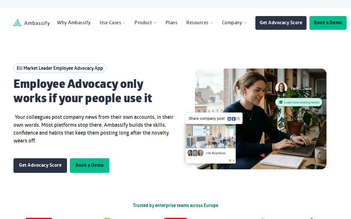 Ambassify website preview