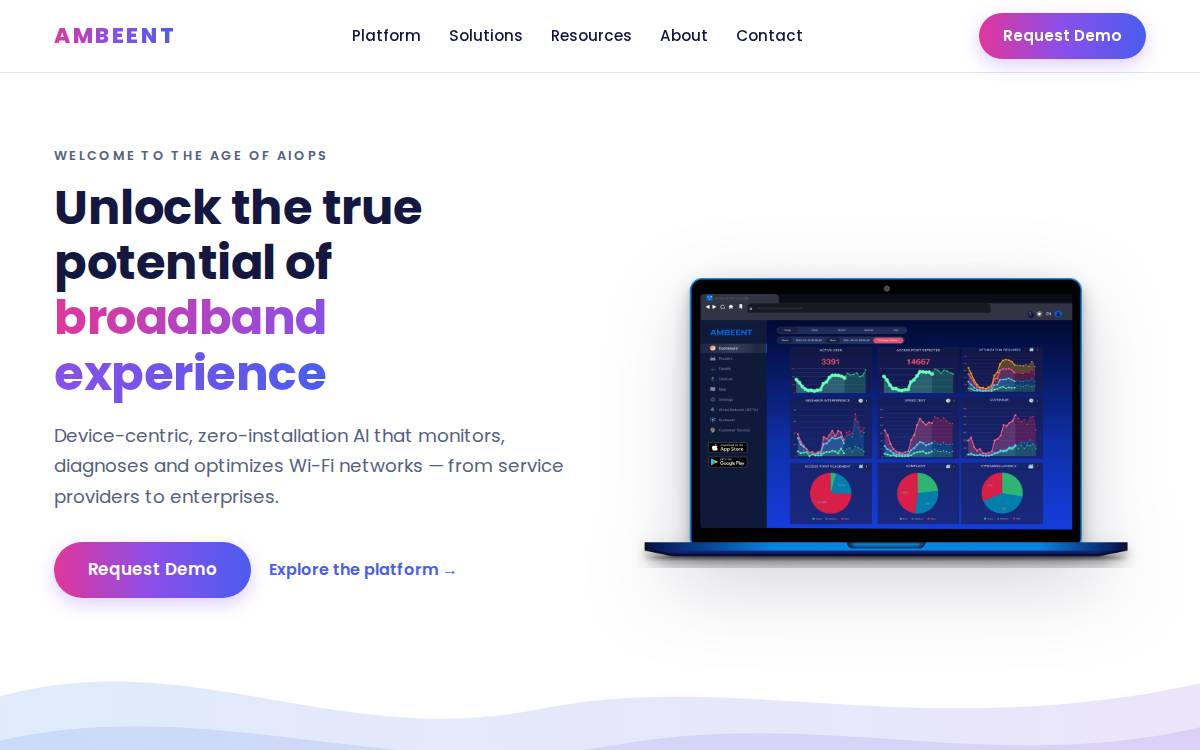 Ambeent website preview