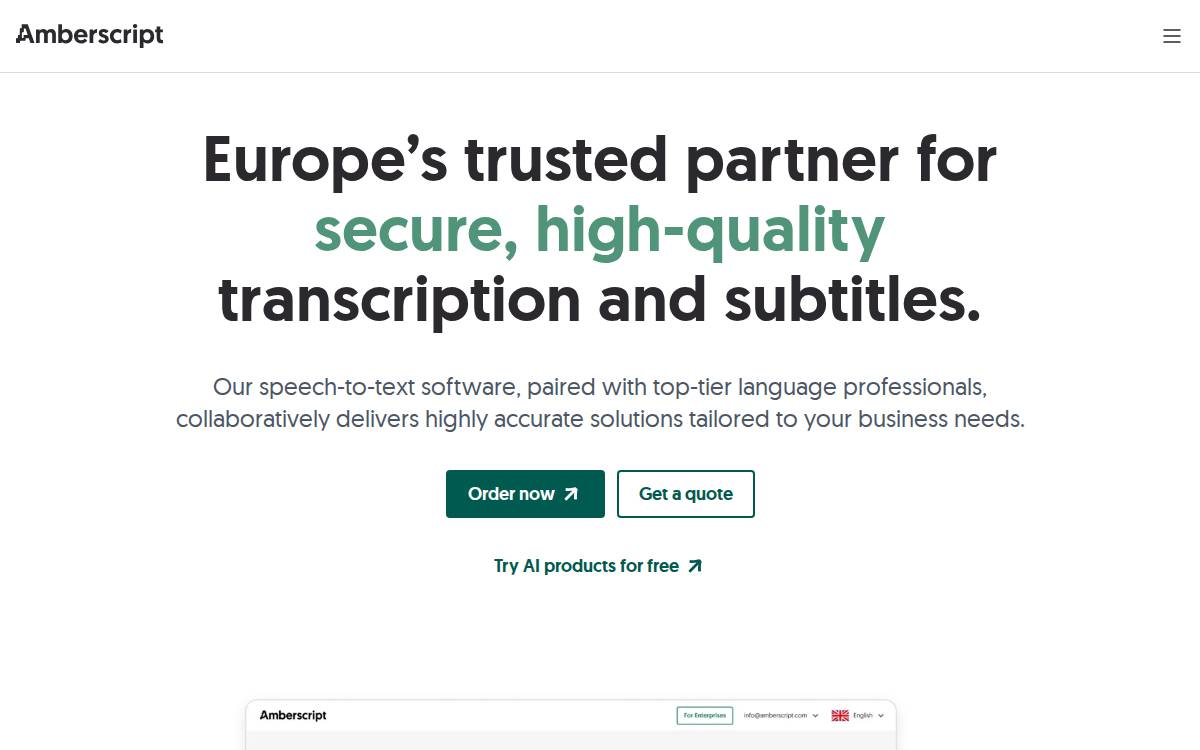 Amberscript website preview
