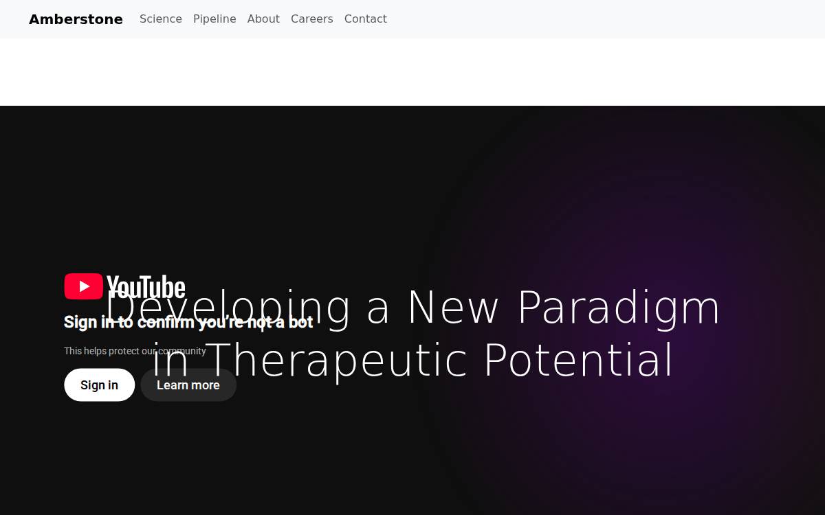 Amberstone Biosciences website preview
