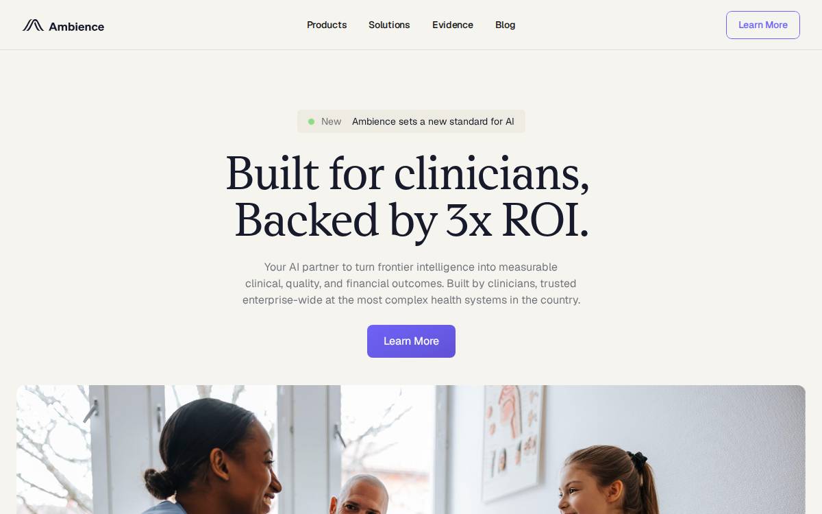 Ambience Healthcare website preview