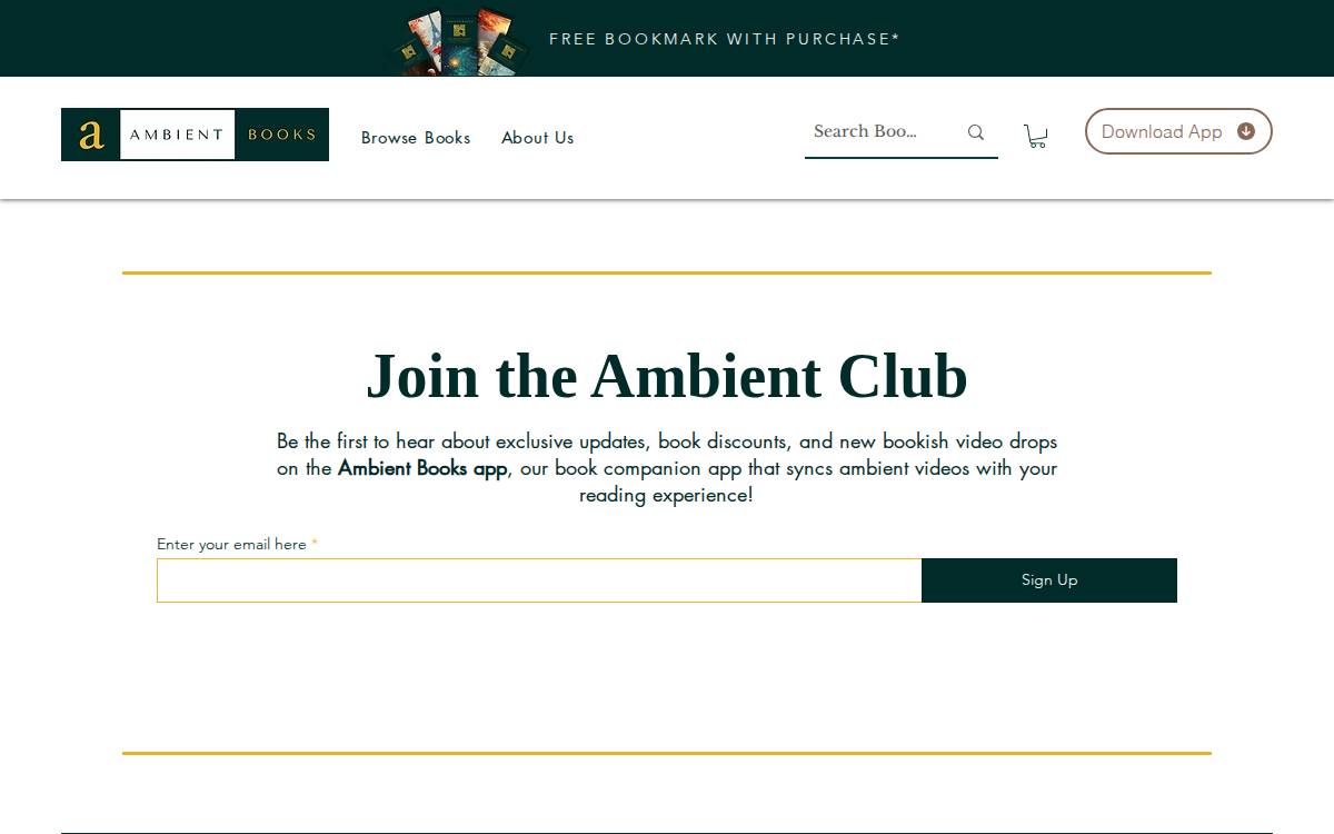 Ambientbookstore website preview