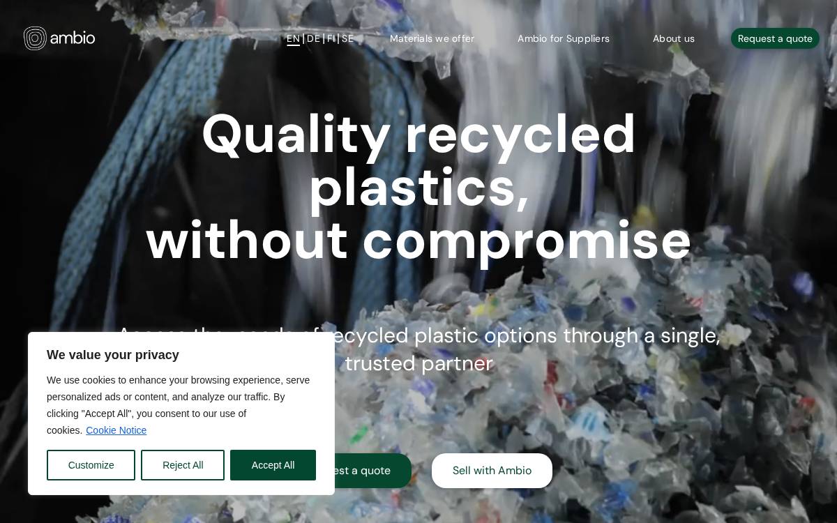 Ambiomaterials website preview