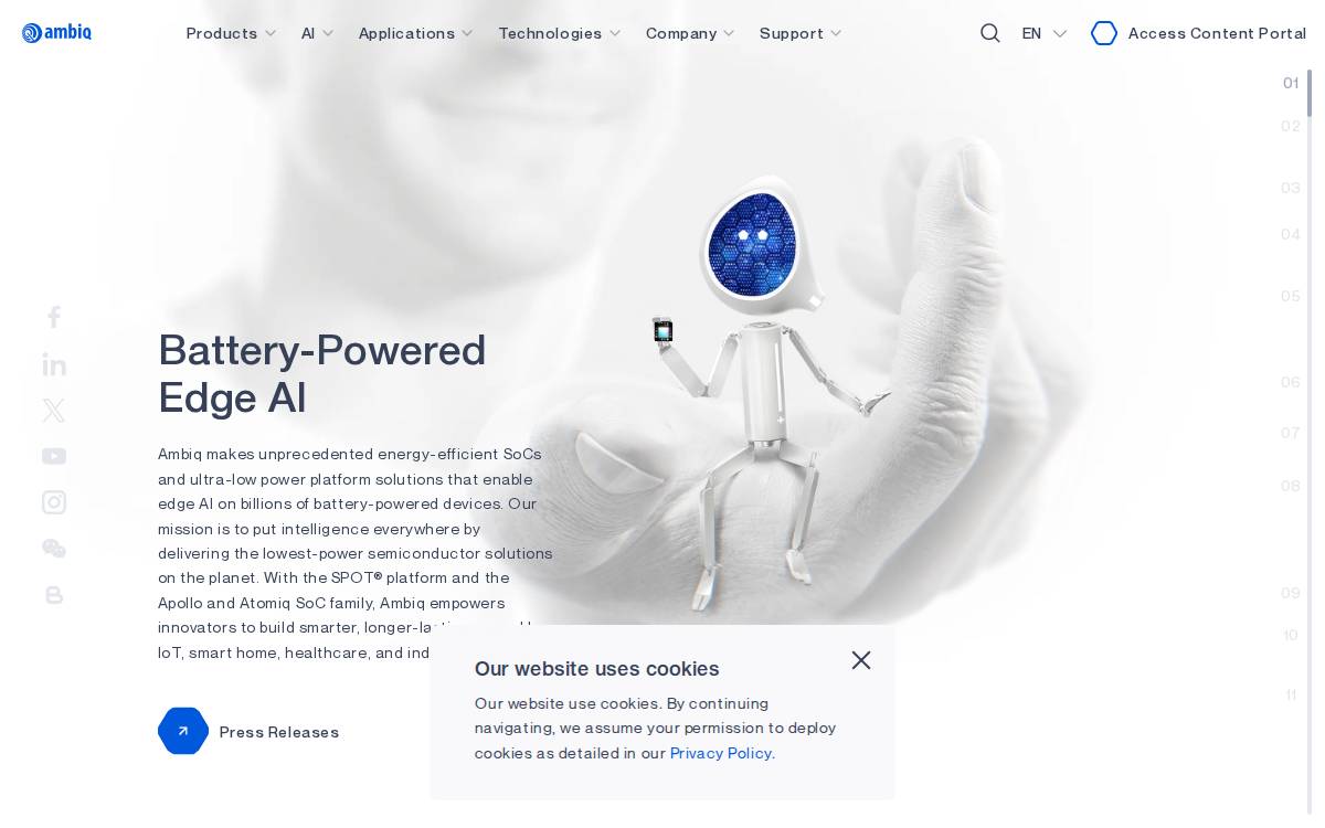 Ambiqmicro website preview