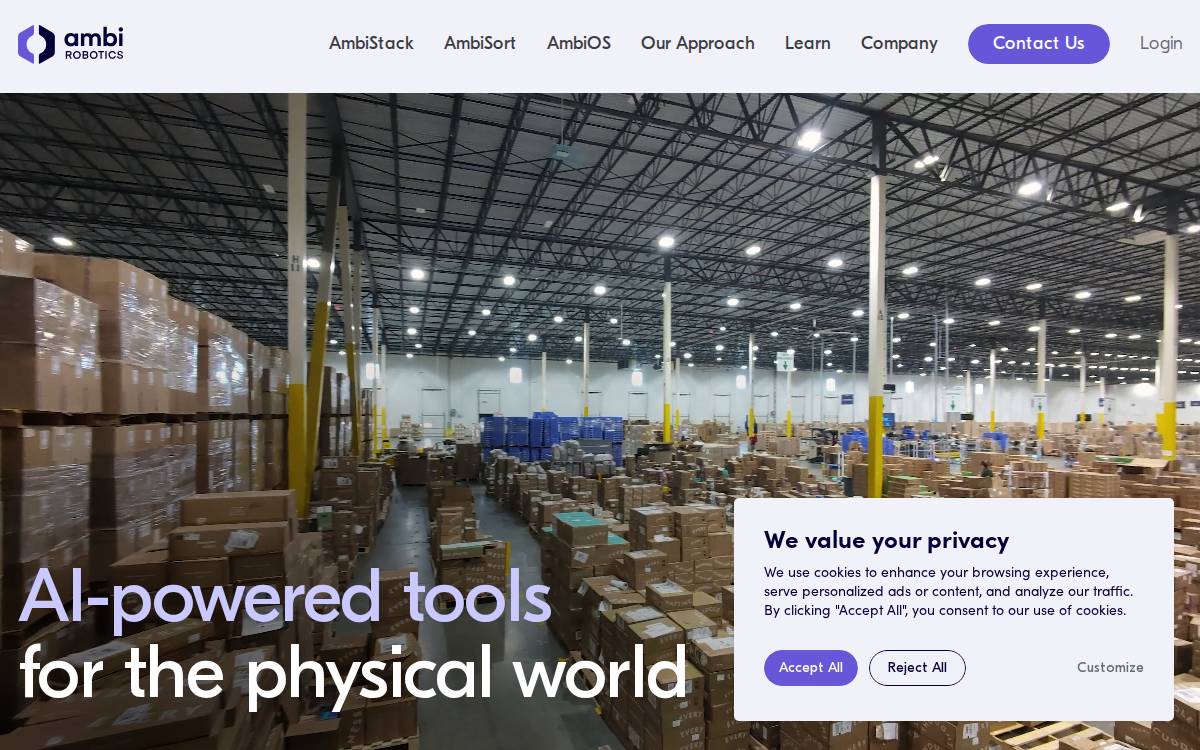 Ambi Robotics website preview