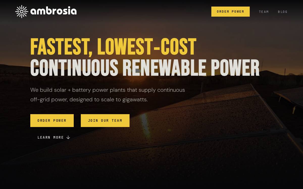 Ambrosia website preview