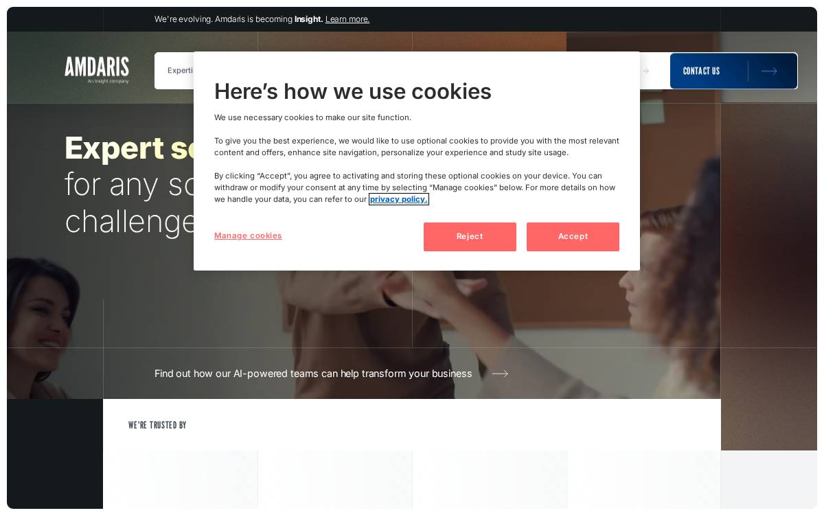 Amdaris website preview