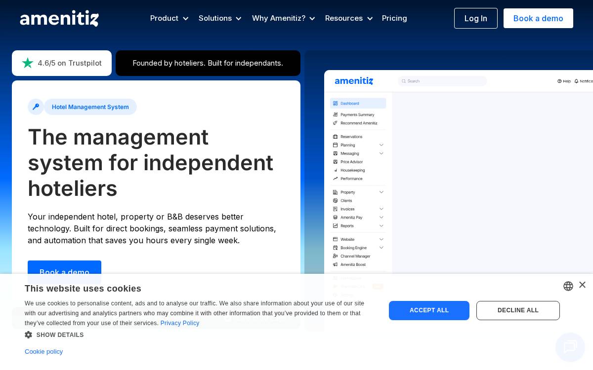 Amenitiz website preview