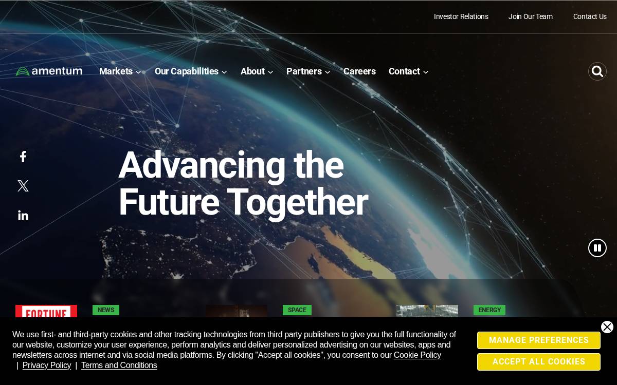 Amentum website preview