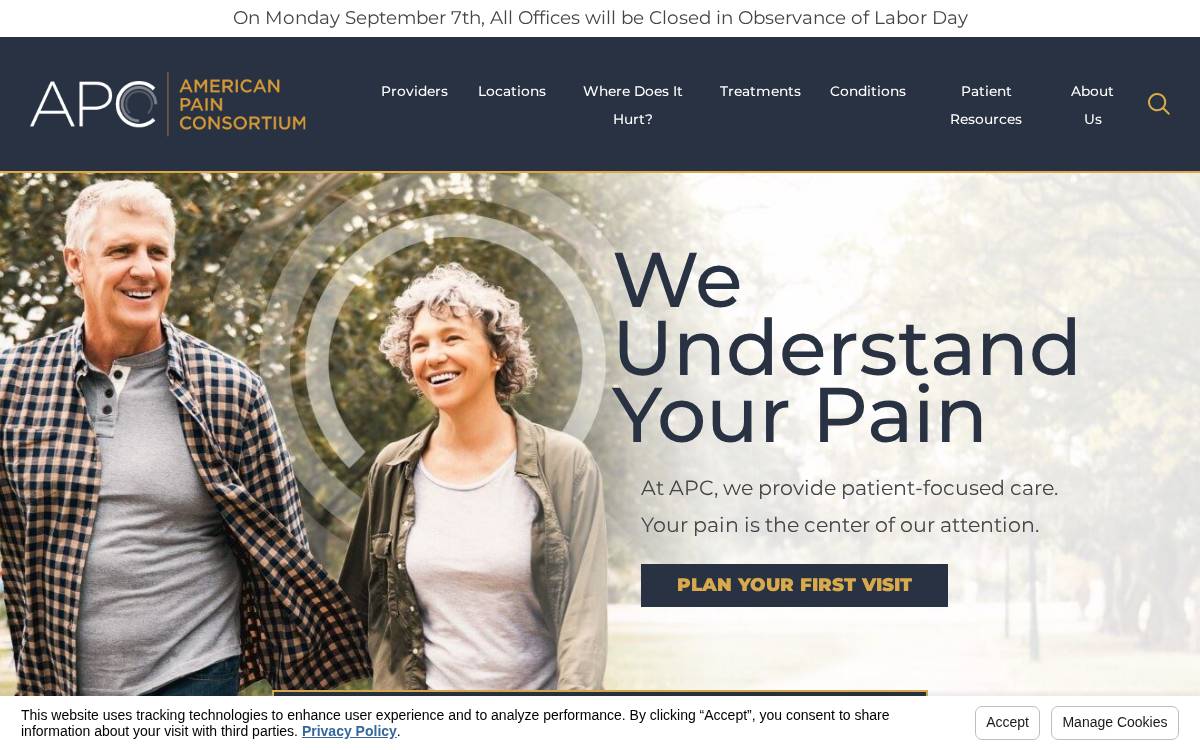 American Pain Consortium Holdings website preview