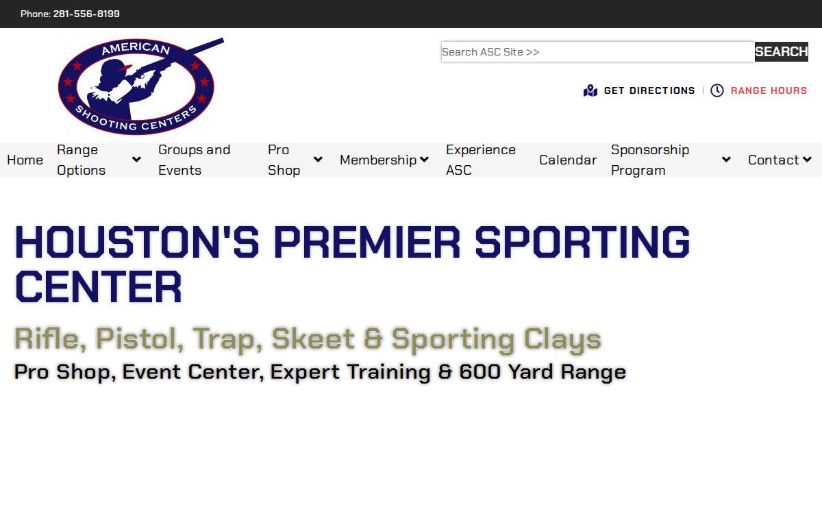 American Shooting Centers website preview