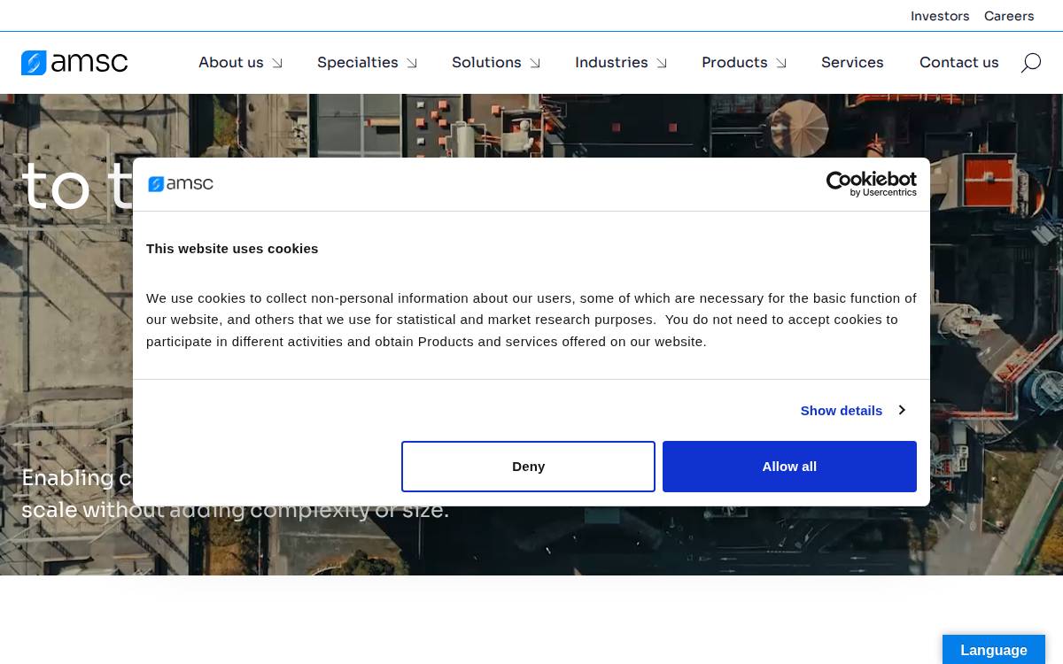 AMERICAN SUPERCONDUCTOR CORPORATION website preview