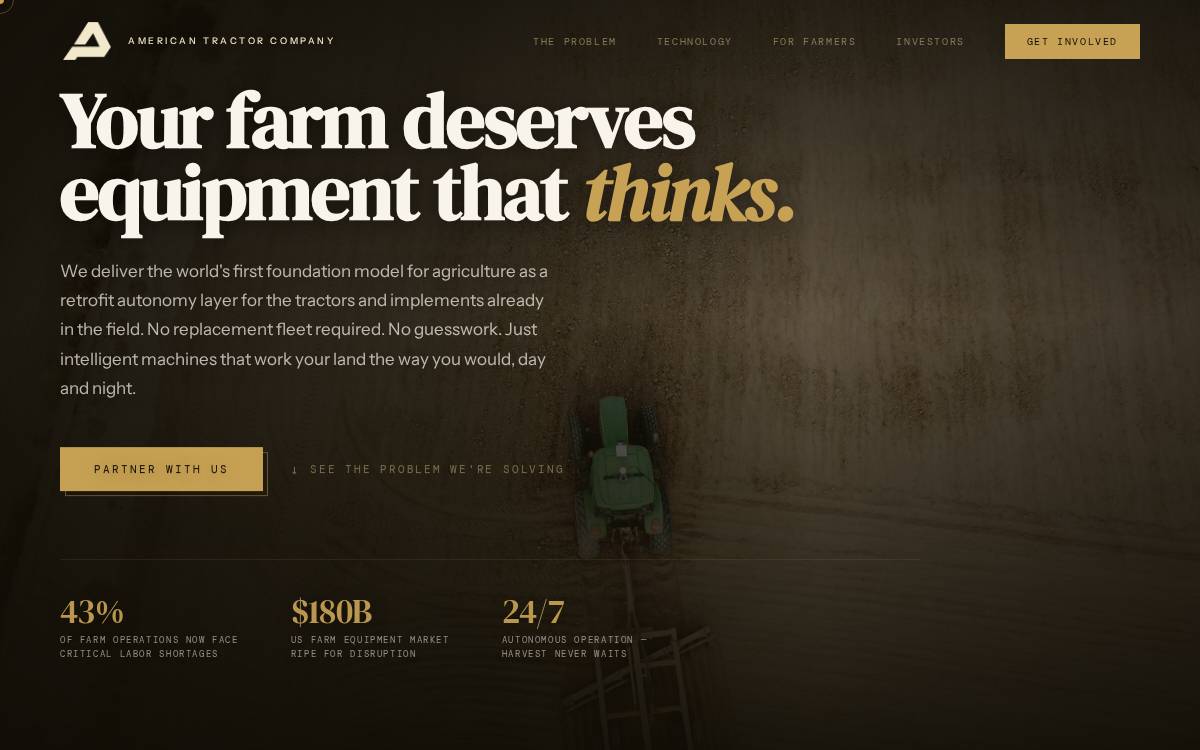 American Tractor Company website preview