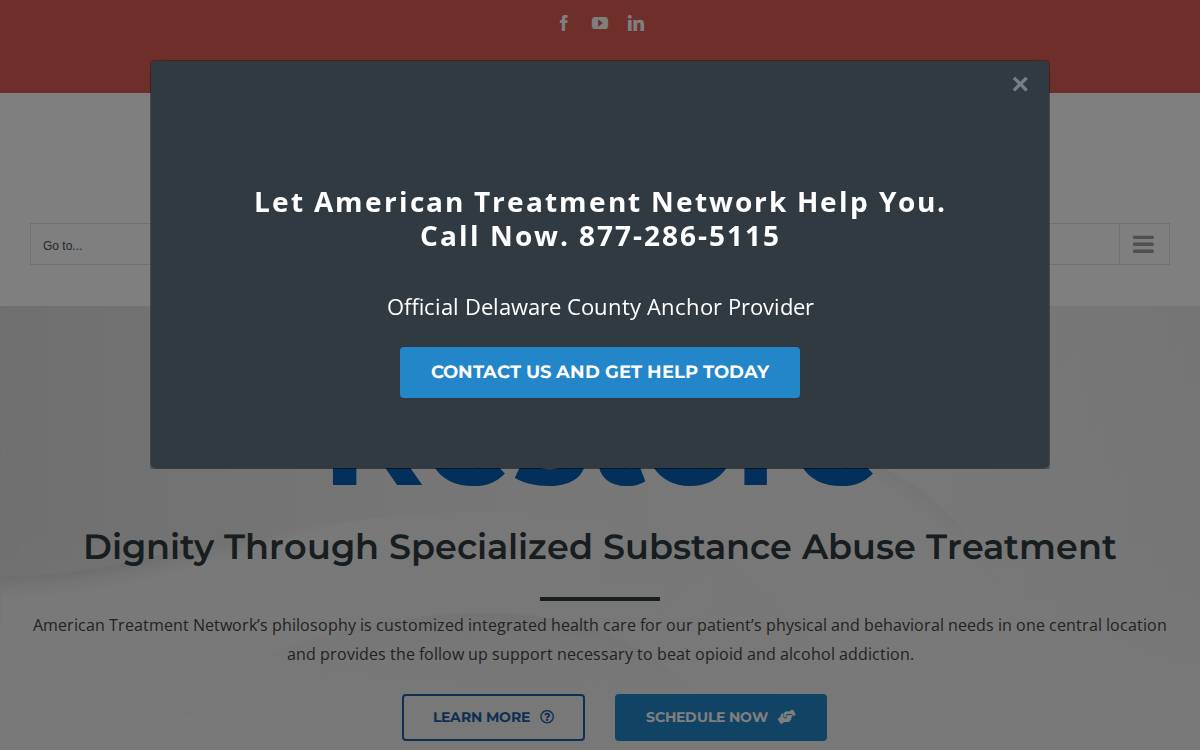 American Treatment Network website preview