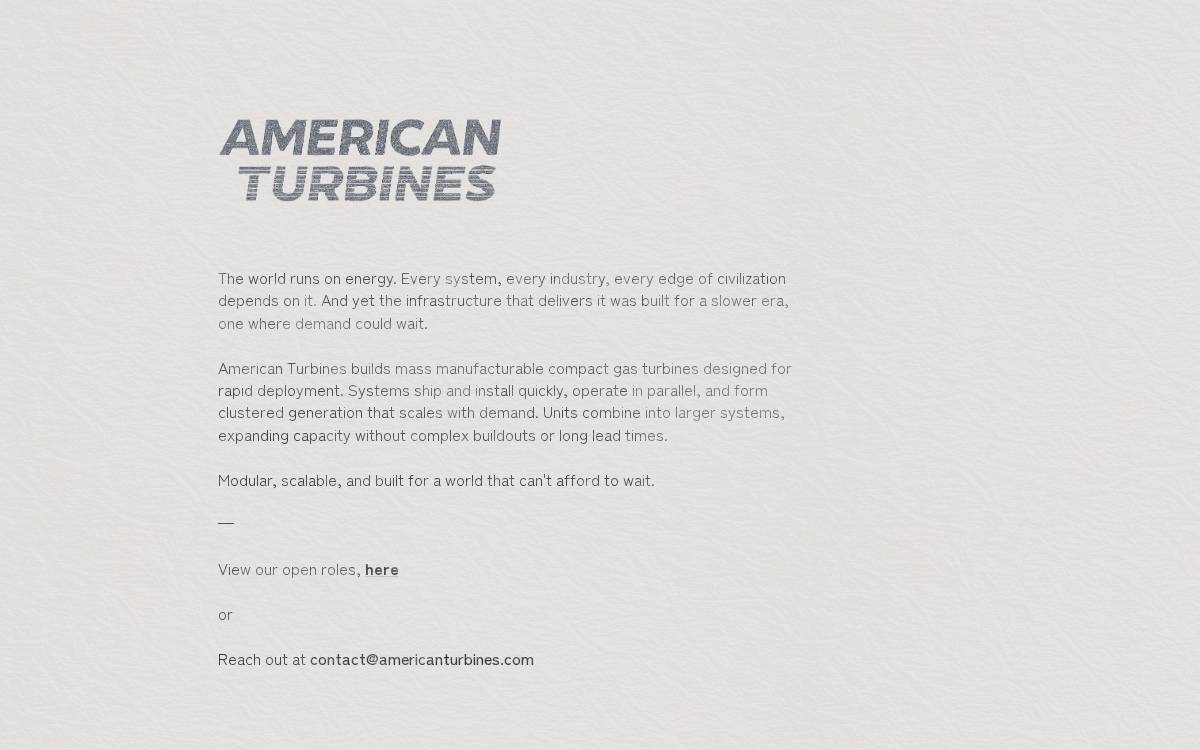 American Turbines website preview
