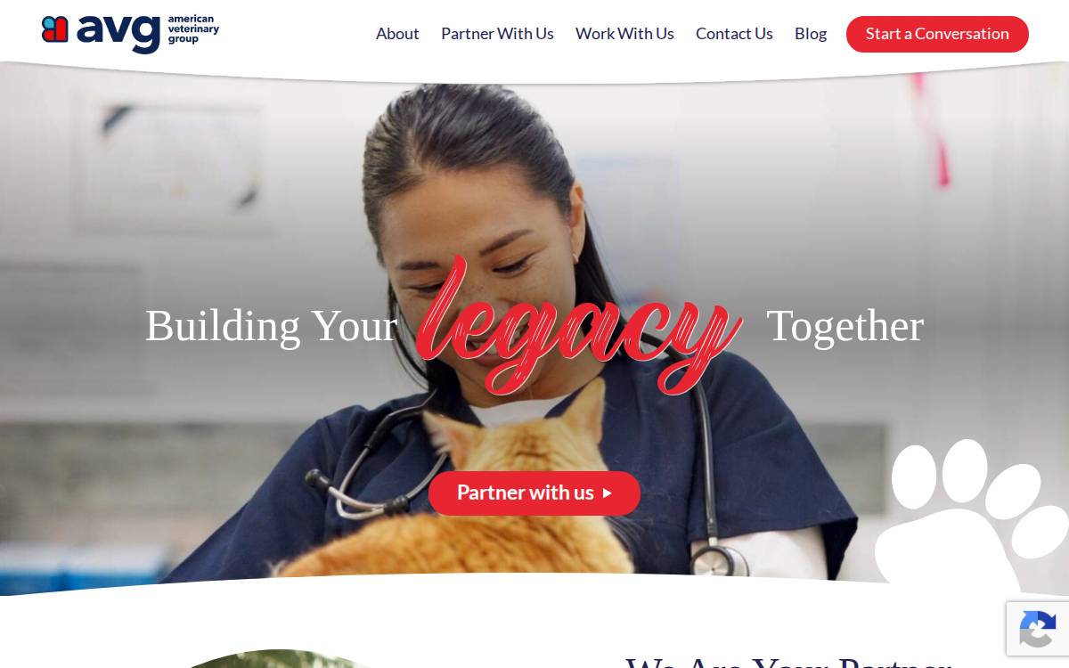 American Veterinary Group website preview