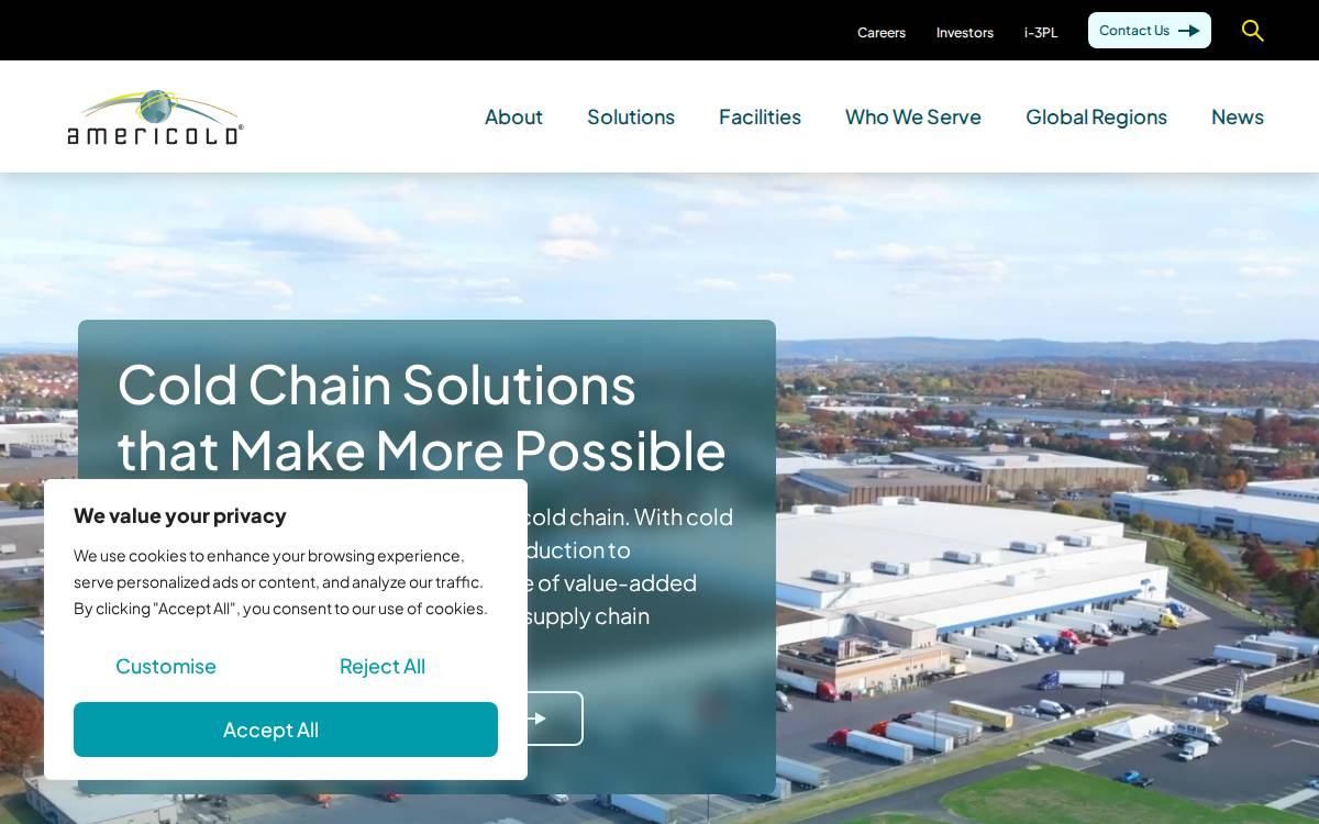 Americold website preview